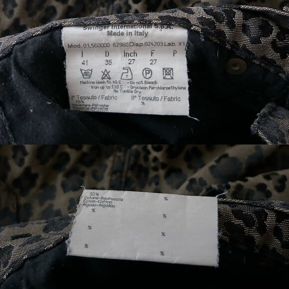 90s Vintage Fendi Leopard Print Jeans Pants Mid Rise Tapered Leg Animal Print. - Picture 6 of 6